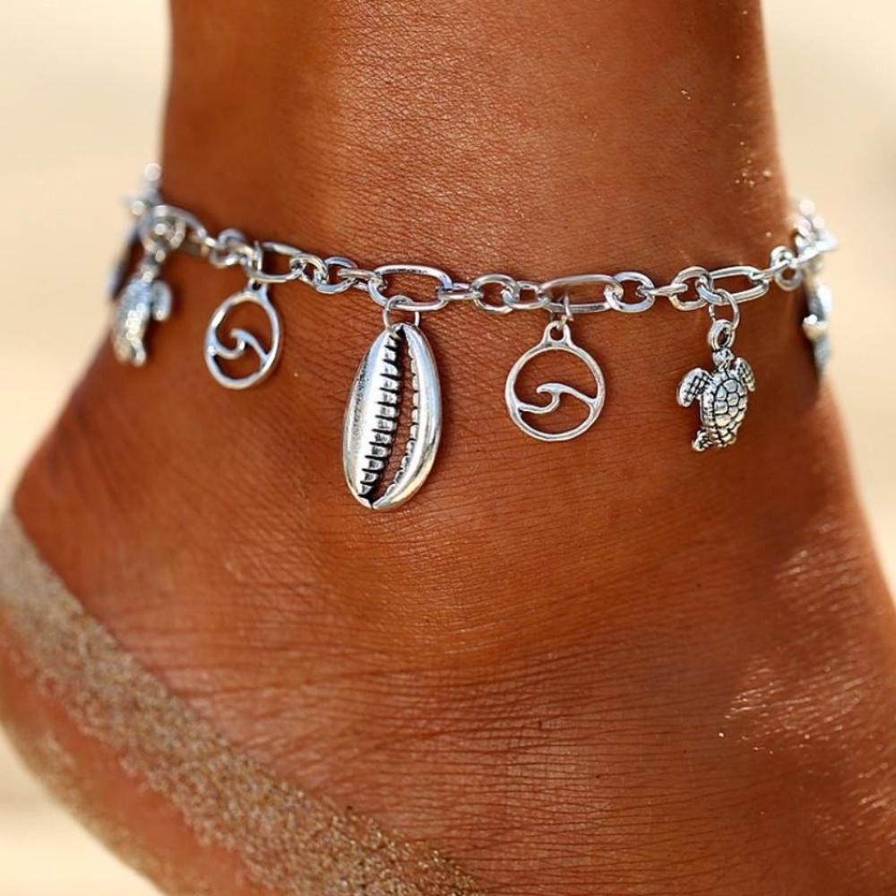 Beach charm silver fashion anklet - Picture 5 of 8